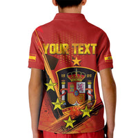 Personalised Spain Football 2024 Kid Polo Shirt La Roja The Fourth Time Champion European - Wonder Print Shop