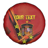 Personalised Spain Football 2024 Spare Tire Cover La Roja The Fourth Time Champion European - Wonder Print Shop