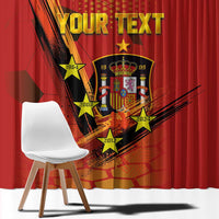 Personalised Spain Football 2024 Window Curtain La Roja The Fourth Time Champion European - Wonder Print Shop