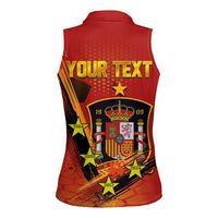 Personalised Spain Football 2024 Women Sleeveless Polo Shirt La Roja The Fourth Time Champion European - Wonder Print Shop