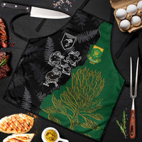 Aotearoa South Africa Rugby Freedom Cup Apron Kiwi Warriors Haka with King Protea Symbol - Wonder Print Shop