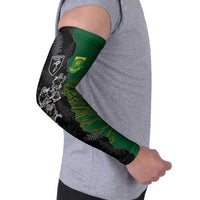Custom Aotearoa South Africa Rugby Freedom Cup Arm Sleeves Kiwi Warriors Haka with King Protea Symbol - Wonder Print Shop