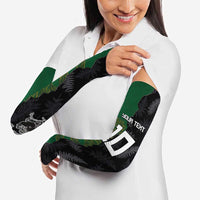 Custom Aotearoa South Africa Rugby Freedom Cup Arm Sleeves Kiwi Warriors Haka with King Protea Symbol - Wonder Print Shop