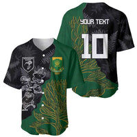 Custom Aotearoa South Africa Rugby Freedom Cup Baseball Jersey Kiwi Warriors Haka with King Protea Symbol - Wonder Print Shop