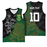 Custom Aotearoa South Africa Rugby Freedom Cup Basketball Jersey Kiwi Warriors Haka with King Protea Symbol - Wonder Print Shop
