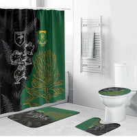 Aotearoa South Africa Rugby Freedom Cup Bathroom Set Kiwi Warriors Haka with King Protea Symbol - Wonder Print Shop