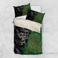 Aotearoa South Africa Rugby Freedom Cup Bedding Set Kiwi Warriors Haka with King Protea Symbol - Wonder Print Shop