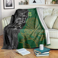 Aotearoa South Africa Rugby Freedom Cup Blanket Kiwi Warriors Haka with King Protea Symbol - Wonder Print Shop
