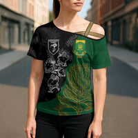 Custom Aotearoa South Africa Rugby Freedom Cup Cross Shoulder Shirt Kiwi Warriors Haka with King Protea Symbol - Wonder Print Shop