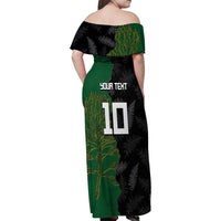 Custom Aotearoa South Africa Rugby Freedom Cup Family Matching Off Shoulder Maxi Dress and Hawaiian Shirt Kiwi Warriors Haka with King Protea Symbol - Wonder Print Shop