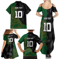 Custom Aotearoa South Africa Rugby Freedom Cup Family Matching Summer Maxi Dress and Hawaiian Shirt Kiwi Warriors Haka with King Protea Symbol - Wonder Print Shop