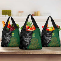 Aotearoa South Africa Rugby Freedom Cup Grocery Bag Kiwi Warriors Haka with King Protea Symbol - Wonder Print Shop