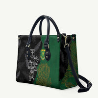 Aotearoa South Africa Rugby Freedom Cup Leather Bag Kiwi Warriors Haka with King Protea Symbol - Wonder Print Shop