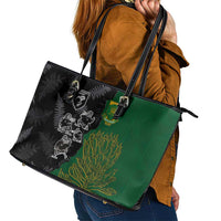 Aotearoa South Africa Rugby Freedom Cup Leather Tote Bag Kiwi Warriors Haka with King Protea Symbol - Wonder Print Shop