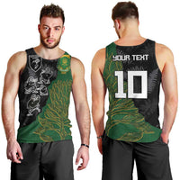 Custom Aotearoa South Africa Rugby Freedom Cup Men Tank Top Kiwi Warriors Haka with King Protea Symbol - Wonder Print Shop