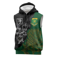 Custom Aotearoa South Africa Rugby Freedom Cup Sleeveless Zip Hoodie Kiwi Warriors Haka with King Protea Symbol - Wonder Print Shop