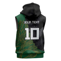 Custom Aotearoa South Africa Rugby Freedom Cup Sleeveless Zip Hoodie Kiwi Warriors Haka with King Protea Symbol - Wonder Print Shop