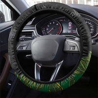 Aotearoa South Africa Rugby Freedom Cup Steering Wheel Cover Kiwi Warriors Haka with King Protea Symbol - Wonder Print Shop