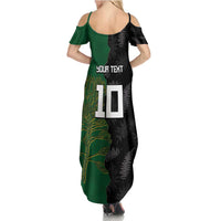 Custom Aotearoa South Africa Rugby Freedom Cup Summer Maxi Dress Kiwi Warriors Haka with King Protea Symbol - Wonder Print Shop