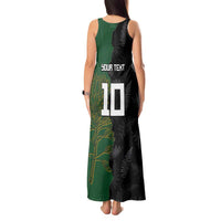 Custom Aotearoa South Africa Rugby Freedom Cup Tank Maxi Dress Kiwi Warriors Haka with King Protea Symbol - Wonder Print Shop