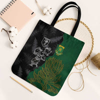 Aotearoa South Africa Rugby Freedom Cup Tote Bag Kiwi Warriors Haka with King Protea Symbol - Wonder Print Shop