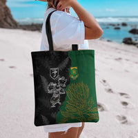 Aotearoa South Africa Rugby Freedom Cup Tote Bag Kiwi Warriors Haka with King Protea Symbol - Wonder Print Shop