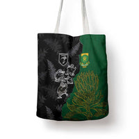 Aotearoa South Africa Rugby Freedom Cup Tote Bag Kiwi Warriors Haka with King Protea Symbol - Wonder Print Shop