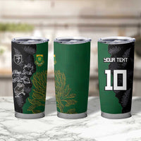 Custom Aotearoa South Africa Rugby Freedom Cup Tumbler Cup Kiwi Warriors Haka with King Protea Symbol - Wonder Print Shop