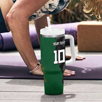 Custom Aotearoa South Africa Rugby Freedom Cup Tumbler With Handle Kiwi Warriors Haka with King Protea Symbol - Wonder Print Shop