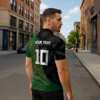 Custom Aotearoa South Africa Rugby Freedom Cup Zipper Polo Shirt Kiwi Warriors Haka with King Protea Symbol - Wonder Print Shop