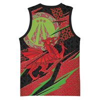 Welsh Celtic-Awen Basketball Jersey Wales Y Ddraig Goch with Celtic Knot Sporty - Wonder Print Shop