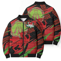 Welsh Celtic-Awen Bomber Puffer Jacket Wales Y Ddraig Goch with Celtic Knot Sporty - Wonder Print Shop