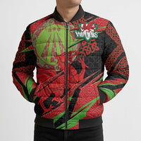 Welsh Celtic-Awen Bomber Puffer Jacket Wales Y Ddraig Goch with Celtic Knot Sporty - Wonder Print Shop