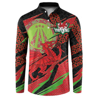 Welsh Celtic-Awen Button Sweatshirt Wales Y Ddraig Goch with Celtic Knot Sporty - Wonder Print Shop