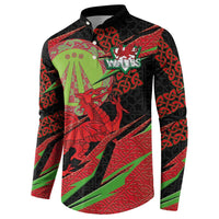 Welsh Celtic-Awen Button Sweatshirt Wales Y Ddraig Goch with Celtic Knot Sporty - Wonder Print Shop