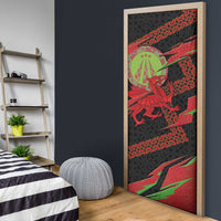 Welsh Celtic-Awen Door Cover Wales Y Ddraig Goch with Celtic Knot Sporty - Wonder Print Shop