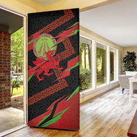 Welsh Celtic-Awen Door Cover Wales Y Ddraig Goch with Celtic Knot Sporty - Wonder Print Shop