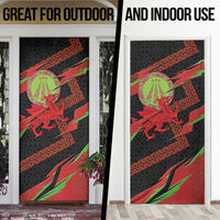 Welsh Celtic-Awen Door Cover Wales Y Ddraig Goch with Celtic Knot Sporty - Wonder Print Shop