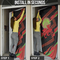 Welsh Celtic-Awen Door Cover Wales Y Ddraig Goch with Celtic Knot Sporty - Wonder Print Shop