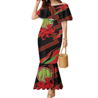 Welsh Celtic-Awen Family Matching Mermaid Dress and Hawaiian Shirt Wales Y Ddraig Goch with Celtic Knot Sporty - Wonder Print Shop
