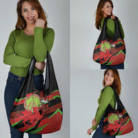 Welsh Celtic-Awen Grocery Bag Wales Y Ddraig Goch with Celtic Knot Sporty - Wonder Print Shop