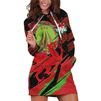 Welsh Celtic-Awen Hoodie Dress Wales Y Ddraig Goch with Celtic Knot Sporty - Wonder Print Shop