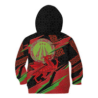 Welsh Celtic-Awen Kid Hoodie Wales Y Ddraig Goch with Celtic Knot Sporty - Wonder Print Shop