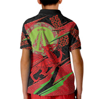 Welsh Celtic-Awen Kid Polo Shirt Wales Y Ddraig Goch with Celtic Knot Sporty - Wonder Print Shop