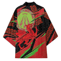 Welsh Celtic-Awen Kimono Wales Y Ddraig Goch with Celtic Knot Sporty - Wonder Print Shop