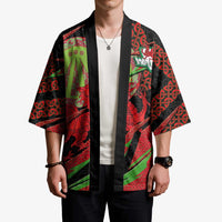 Welsh Celtic-Awen Kimono Wales Y Ddraig Goch with Celtic Knot Sporty - Wonder Print Shop