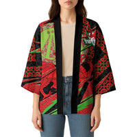 Welsh Celtic-Awen Kimono Wales Y Ddraig Goch with Celtic Knot Sporty - Wonder Print Shop