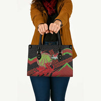 Welsh Celtic-Awen Leather Bag Wales Y Ddraig Goch with Celtic Knot Sporty - Wonder Print Shop