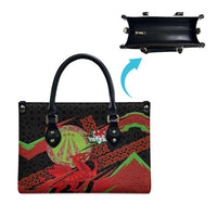 Welsh Celtic-Awen Leather Bag Wales Y Ddraig Goch with Celtic Knot Sporty - Wonder Print Shop