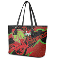 Welsh Celtic-Awen Leather Tote Bag Wales Y Ddraig Goch with Celtic Knot Sporty - Wonder Print Shop